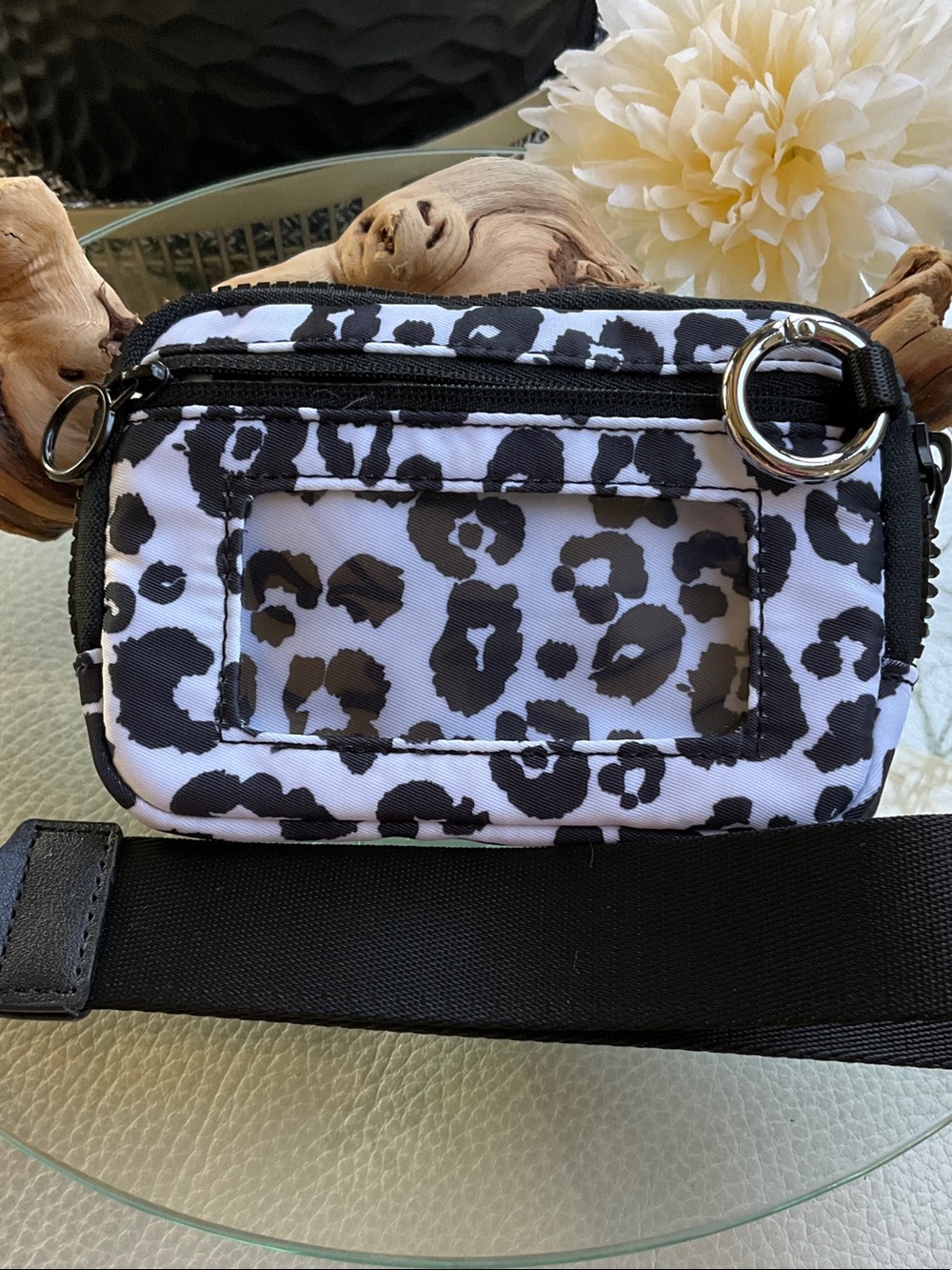 Leopard Print Wristlet in Black and White